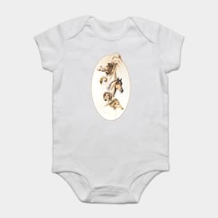 Camel, Arabian horse and Saluki. Baby Bodysuit